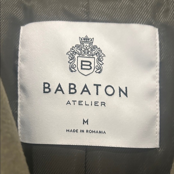 Babaton Khaki Double-Breasted Coat (M) - Picture 3 of 11